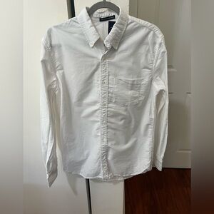 Brandy Melville White Long-Sleeve Button-Down Shirt